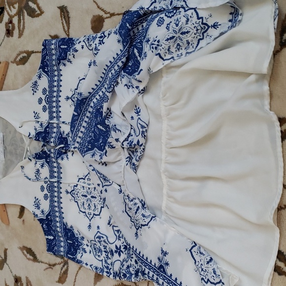 Lovers + Friends Blue & White Temple Mini Dress, Size L - Picture 14 of 16